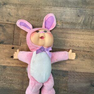 Cabbage Patch Kids Plush Baby Doll in Pink Bunny Outfit – Soft Body